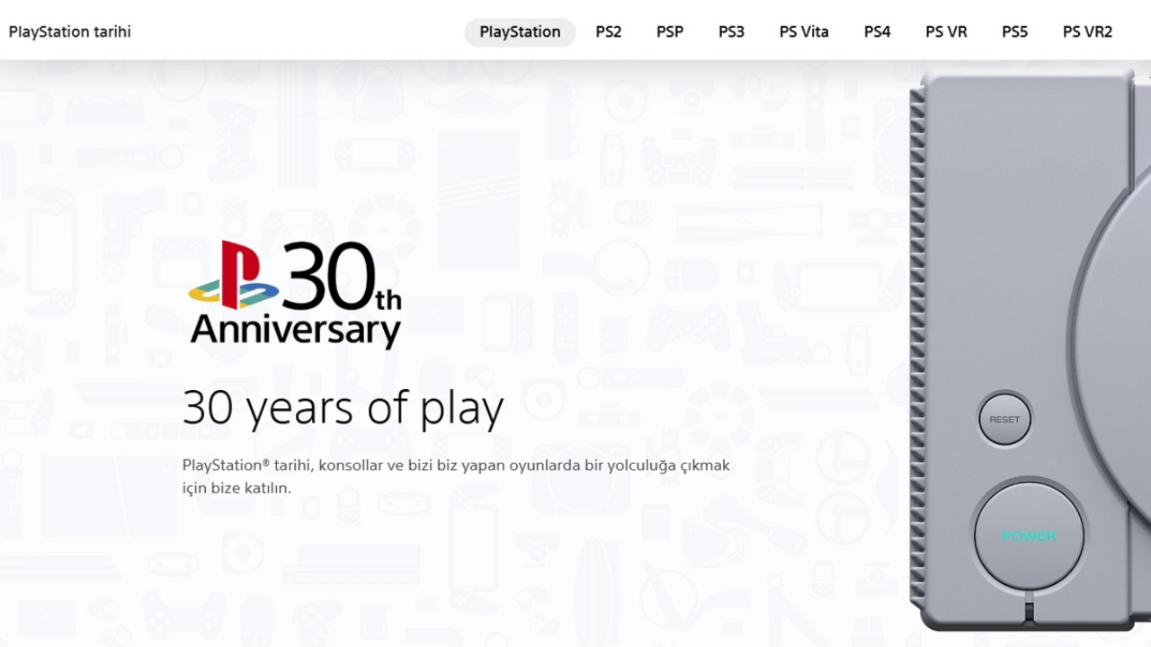 Playstation 30. Yılını Hatıra Sitesiyle Kutluyor